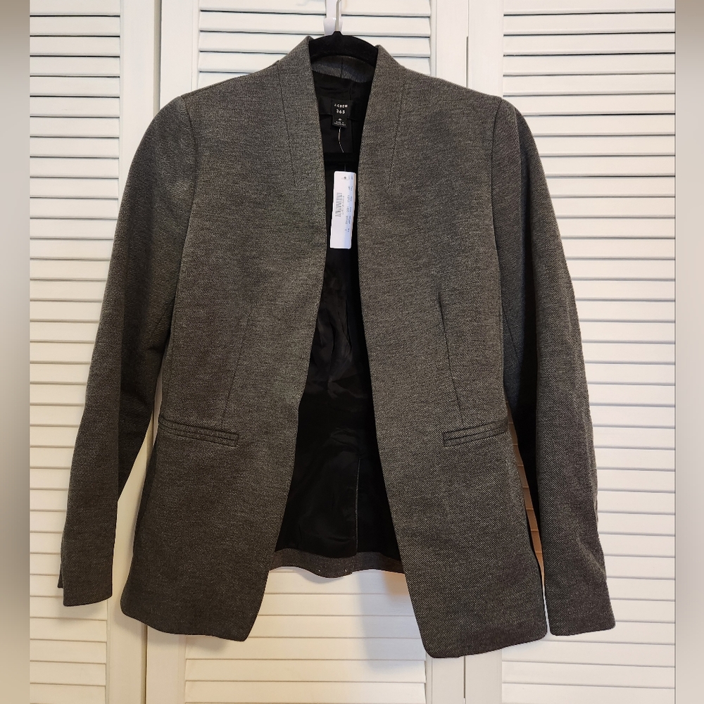 J. Crew Heather Gray Open Front Blazer